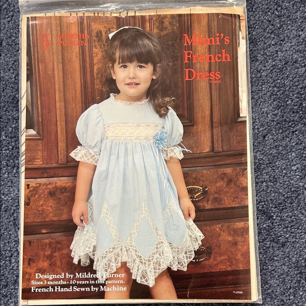 Martha Pullen’s Mimi's French Machine Sewn Child’s Dress Pattern Sz 3mo-10 uncut